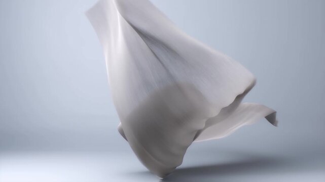 A translucent silk motion effect with slow flowing folds and soft studio highlights