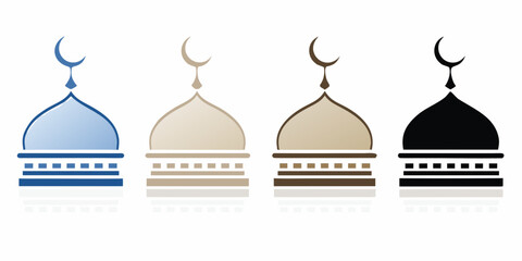 mosque dome icons in various colors icon © Vector Studio