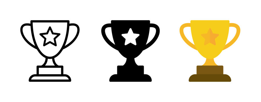 トロフィーのアイコンセット 優勝
