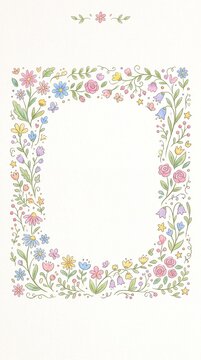 Cute Pastel Wildflower Frame