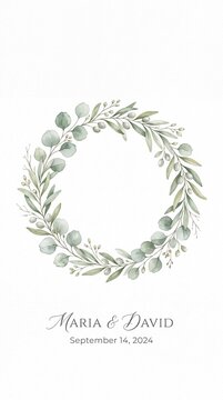 Watercolor Eucalyptus and Olive Wreath