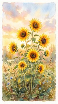 Golden Hour Sunflower Frame