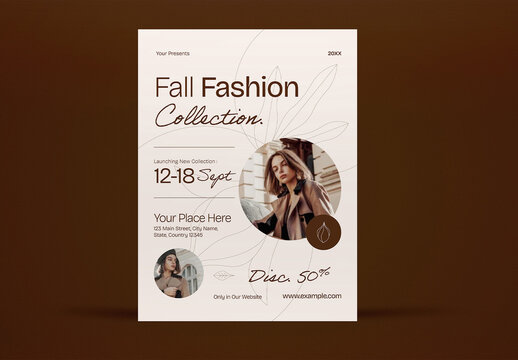 Beige Minimalist Fall Fashion Collection Flyer Layout
