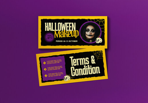Yellow Mid Century Halloween Makeup Promo Voucher
