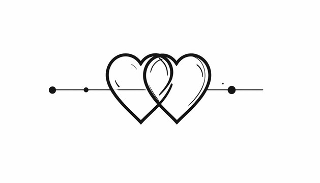 Interconnected hearts love symbol design.