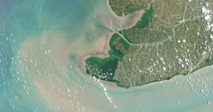Bac Lieu Vietnam Coastal Rice Fields on open data satellite image