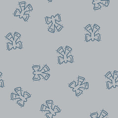 Fototapeta premium snow angel winter season line seamless pattern snow angel winter season thin line illustration