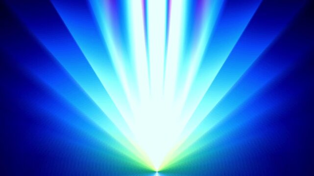 Blue and white triangular light beam converging upward into a bright glowing point resembling a spotlight or searchlight with a smooth glowing today