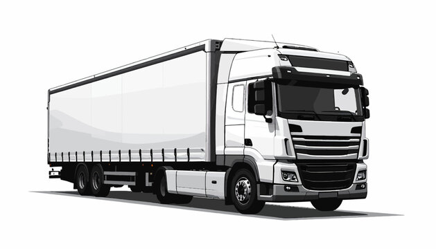 Large Semi Truck Front View.