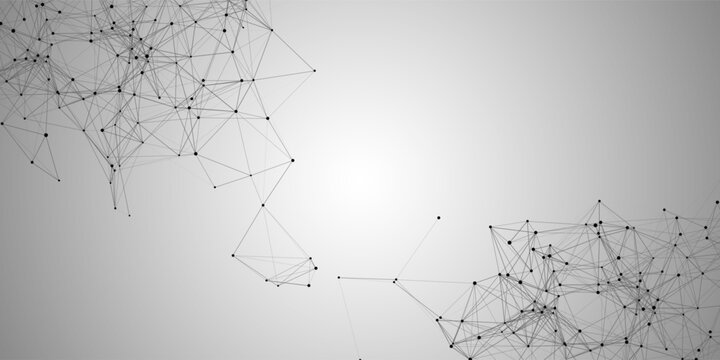 Abstract banner with low poly plexus design