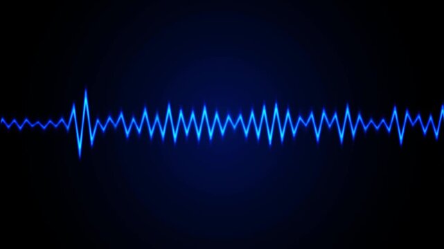 Dynamic blue sound wave visualization on a dark background