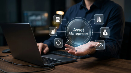 Fototapeta premium Digital Asset Management Interface for Financial Business Technology