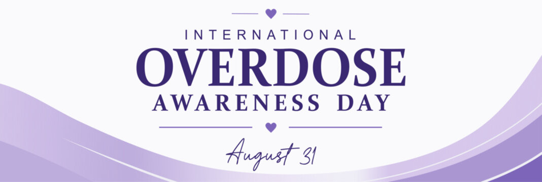 International overdose awareness day. August 31th. Suitable for banners, web, social media, greeting cards etc. 