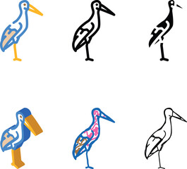 Fototapeta premium stork edition bird color icon vector. stork bird sign. isolated symbol illustration