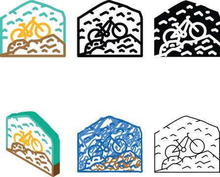 mountain riding color icon vector. mountain riding sign. pack isolated symbol illustration