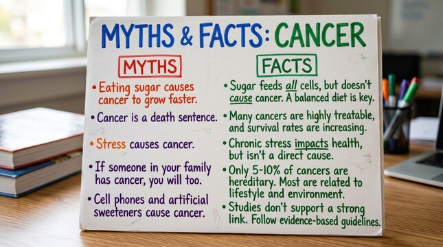 Colorful Infographic for Cancer Myths and Facts Education