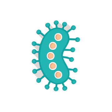 Flat illustration of a virus with spikes and inner circles
