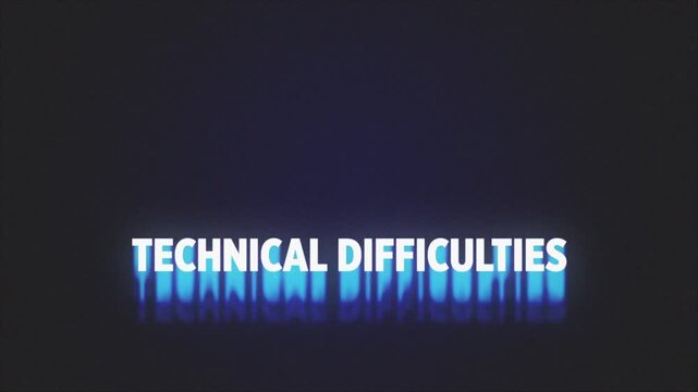 Technical Difficulties - Glowing Stream and Podcast Title Loop with Retro Film Grain and Dust