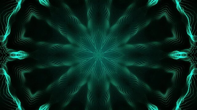 Vibrant abstract patterns with intricate neon forms and dynamic movement