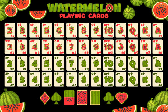 Watermelon Themed Full Playing Card Deck