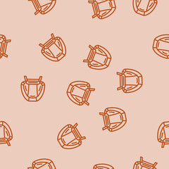 Fototapeta premium lounge chair outdoor furniture line seamless pattern lounge chair outdoor furniture thin line illustration