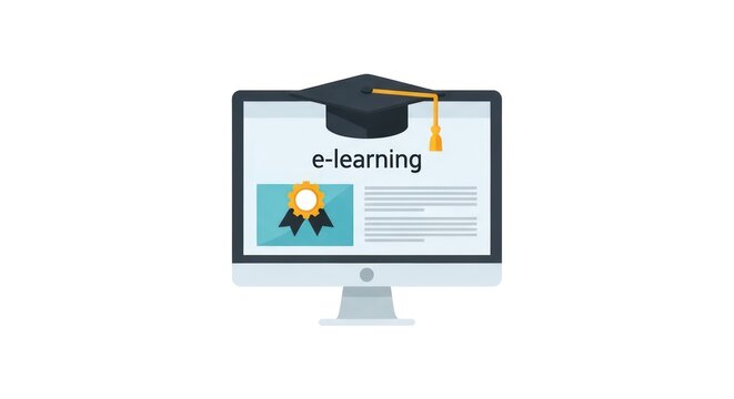 E-learning education online course concept.
