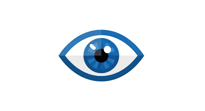 Blue eye icon graphic design element.