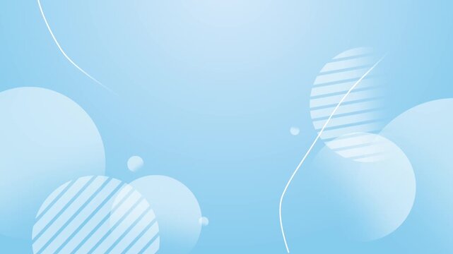 Abstract Blue Bubbles Soft Gradient Background with Flowing Lines and Geometric Shapes
