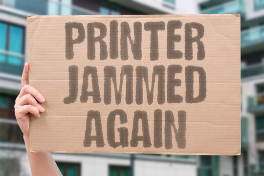 "Printer jammed again" The office copier is perpetually broken. BROKEN. OFFICE. PERPETUAL. PRINTER. JAMMED.