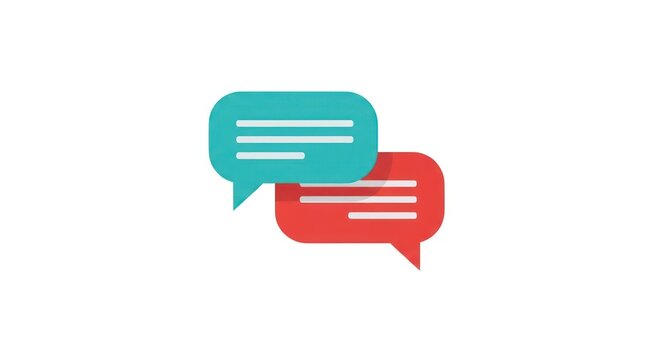 Colorful speech bubbles communication icons.