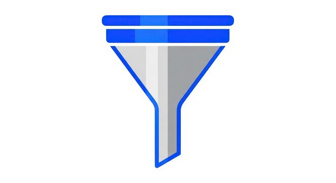 Blue and grey funnel icon for data filtering and sorting.