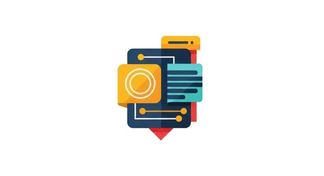 Colorful abstract technology logo design.