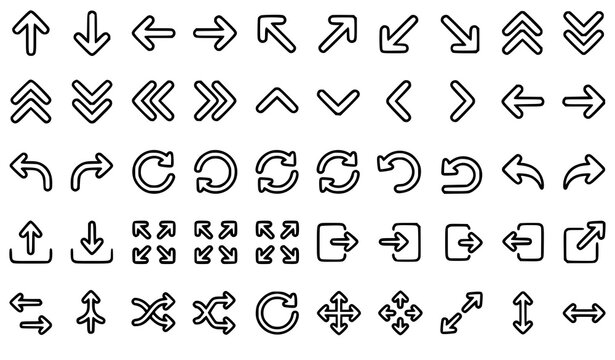 arrow, arrows, navigation, ui, interface, direction, pointer, chevron, upload, download, refresh, reload, sync, undo, redo, expand, collapse, resize, move, swap, outline, editable, stroke, vector, ico