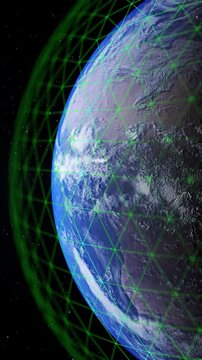 Global network overlay on Earth's surface, digital connections spanning continents