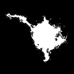 Fototapeta premium Grunge birds droppings black and white. Flat blots style vector illustration. Map. Abstract paint drop. 