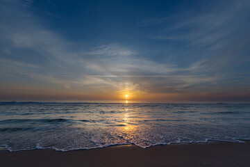 beautiful golden sunset over the Atlantic Ocean © wundermann