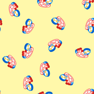 endocarditis cardiology disease isometric seamless pattern. endocarditis cardiology disease sign illustration