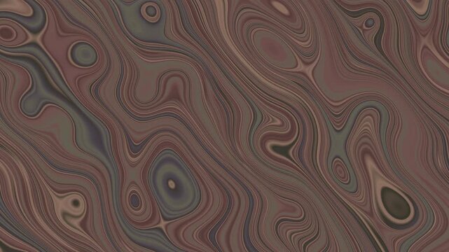 Muted Slate And Dark Dusty Copper Topographic Map Design Abstract Earth Tone Wavy Current Loop