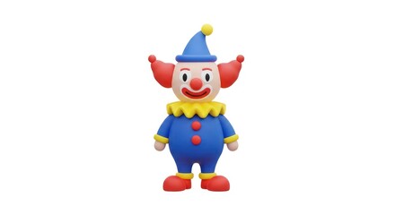 Obraz premium Colorful cartoon clown toy figure standing.