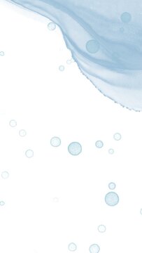 Pale blue hill silhouette with scattered bubbles inverted compos