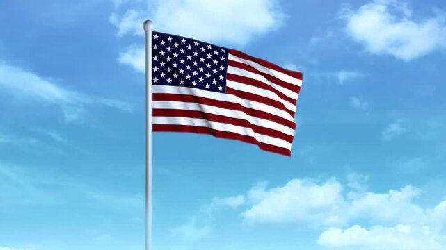 american flag waving in the wind