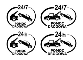 całodobowa pomoc drogowa - ilustracja wektorowa © robert6666