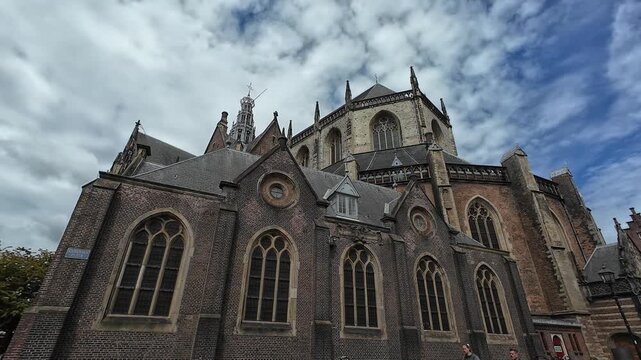 HAARLEM, NETHERLANDS : Saint Bavo Cathedral exterior