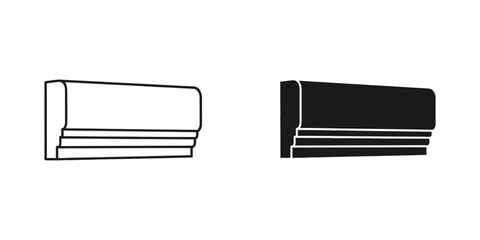 Architectural molding profile in line art and silhouette on white background for design © MD RIYAUL ISLAM