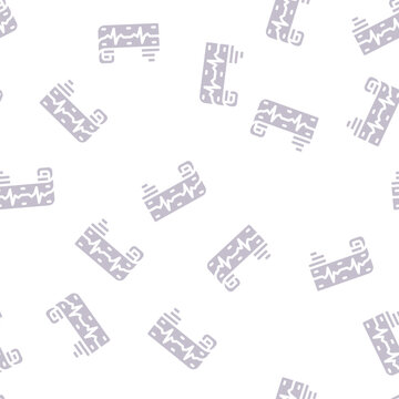 heart cardiogram glyph vector seamless pattern. heart cardiogram signthin illustration