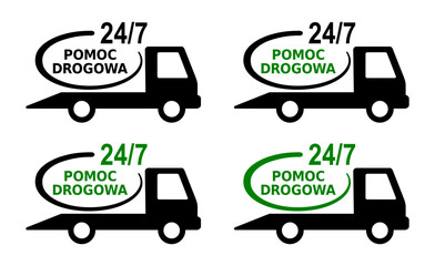 całodobowa pomoc drogowa - ilustracja wektorowa © robert6666