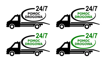 całodobowa pomoc drogowa - ilustracja wektorowa © robert6666