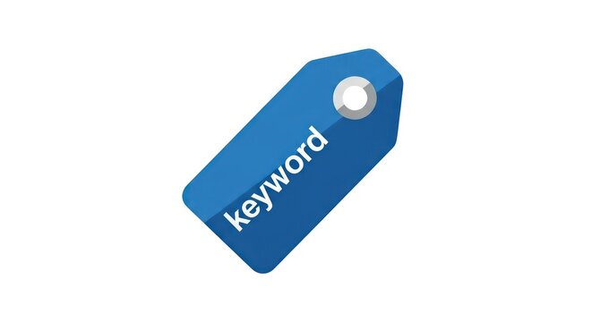 Blue tag with white text label.