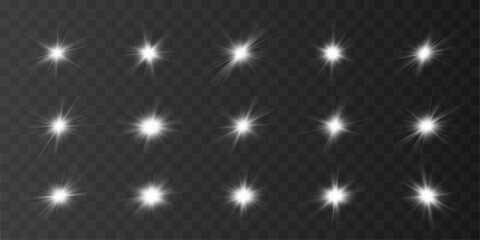 White glowing stars drift effortlessly through transparent space. Tiny radiant lights create a dreamy celestial atmosphere. Premium sparkling details enrich the sophisticated composition. © lizaveta