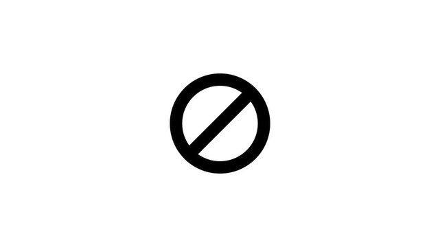 Red prohibition sign. Simple red no entry stop icon for user interface design.